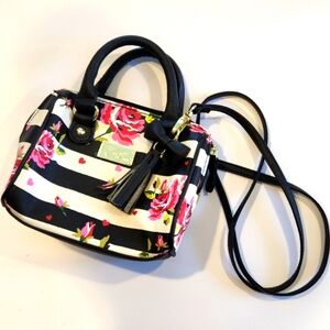 Betsey Johnson Striped Floral Crossbody Bag 👄 Luv Betsey